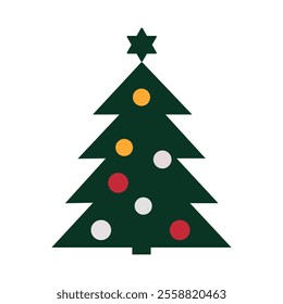set of icon on christmas items like tree, santa, gift box ec.