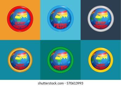 Set icon on a color background. Symbol LGBT. Symbol gay and lesbian equality pride. Vector illustration for web-design and design banner, flyer, poster, clothes and t-shirt