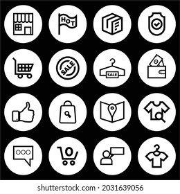 Set icon online shop with line art editable