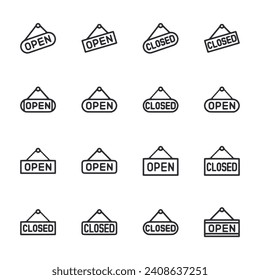 Set of icon Open close sign