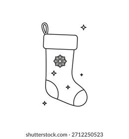 set icon of outline chrismast vector.