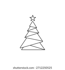 Icono de conjunto de Vector de Navidad de contorno.