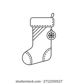 Icono de conjunto de Vector de Navidad de contorno.