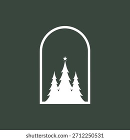 Icono de conjunto de Vector de Navidad de contorno.