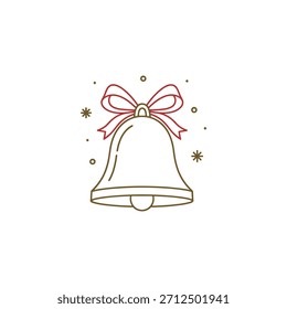 set icon of outline chrismast vector.