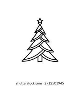 Icono de conjunto de Vector de Navidad de contorno.