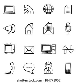 Set icon outline Communication - Illustration