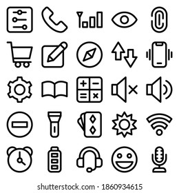 set of icon with outline style for website interface