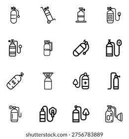 Set of icon Oxygen tank