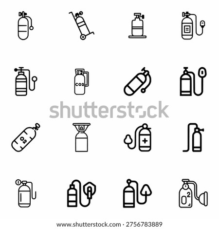 Set of icon Oxygen tank