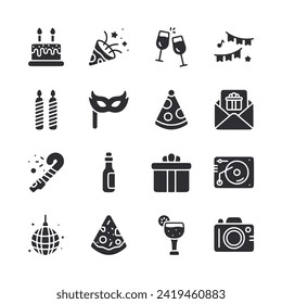set of icon Party decoration