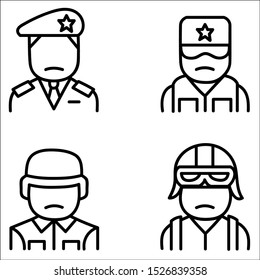 Set icon people different professions. Vector flat illustration on white background.