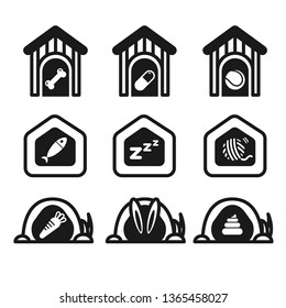 set of icon pet house