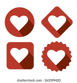 Set icon pink heart Vector EPS 10 illustration.