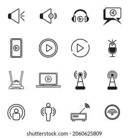 Set Icon Play Music for design editable