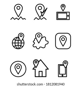 set icon point direction outline design