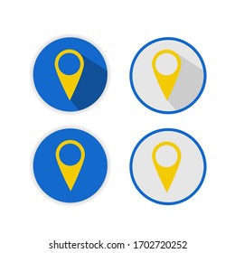 Set icon pointer collection on eclipse shape isolated on white background
