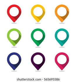 Set of icon pointer map (pin) with a wide variety of colors