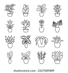 Set of icon Potted Plants