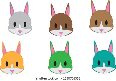 set icon rabbit vector illustration