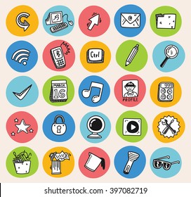 set of icon related to desktop computer