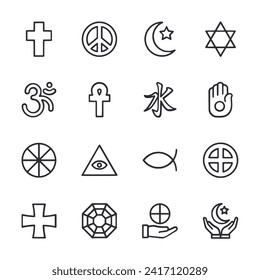 Set of icon Religious symbols