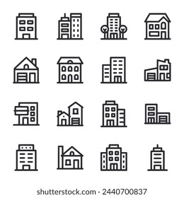 Set of icon Residential Buildings