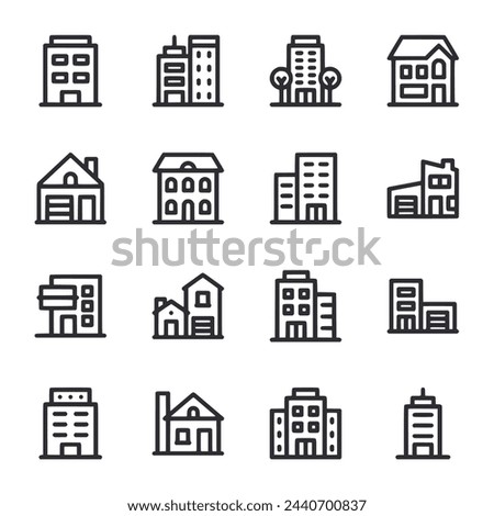 Set of icon Residential Buildings