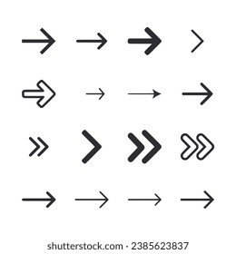 Conjunto de flecha derecha del icono