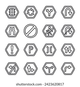 Set of icon Road Signs