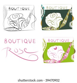 Set of icon with rose