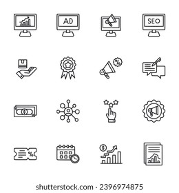 Conjunto de marketing de ventas de iconos