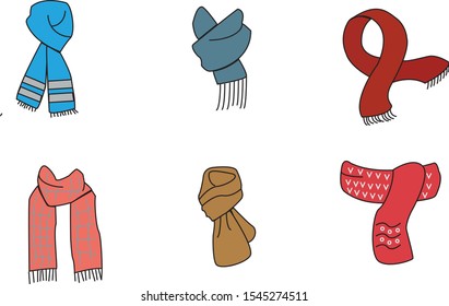 Set icon Scarf winter  illustration