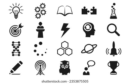 set icon science education. solid style icon