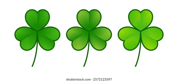 set icon shamrock flat vector on white background