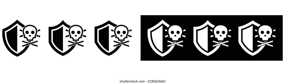 set icon shield resistente al veneno. estilo de su signo o símbolo para la aplicación y la ilustración web, vectorial