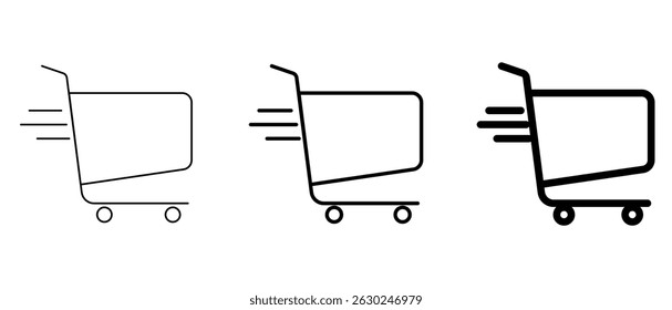 Set of icon shopping cart.  Shopping Cart icon isolated, Cart symbol.
