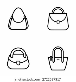 Set von Symbol Schultertasche