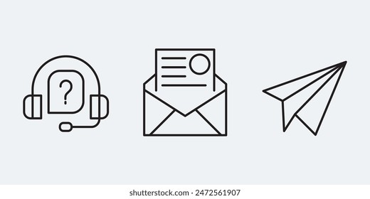 Set icon sign  customer services 
 outline simple vector design