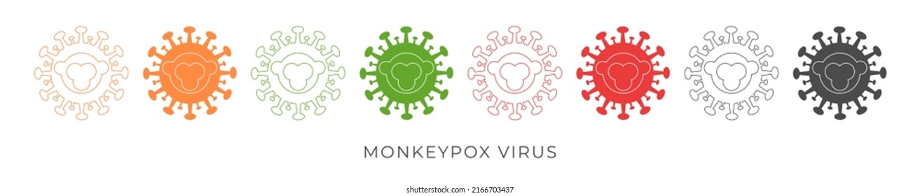 Establecer la barra de símbolos de icono en el estilo de línea en colores diferentes. Concepto de virus de la vena. Ilustración del vector