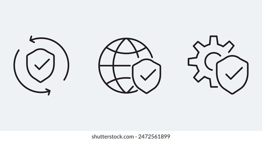 Establecer diseño de Vector simple de contorno de signo de ícono