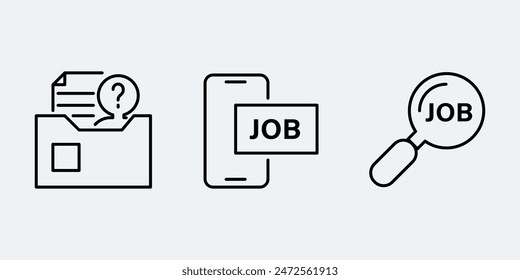 Establecer diseño de Vector simple de contorno de signo de ícono