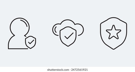 Establecer diseño de Vector simple de contorno de signo de ícono