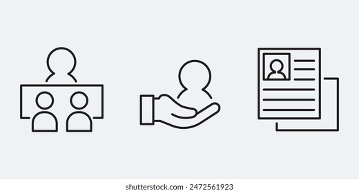 Set icon sign outline simple vector design