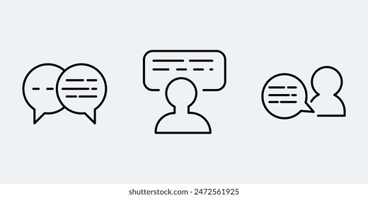 Establecer diseño de Vector simple de contorno de signo de ícono