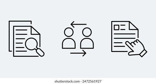 Set icon sign outline simple vector design