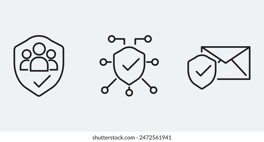Set icon sign outline simple vector design
