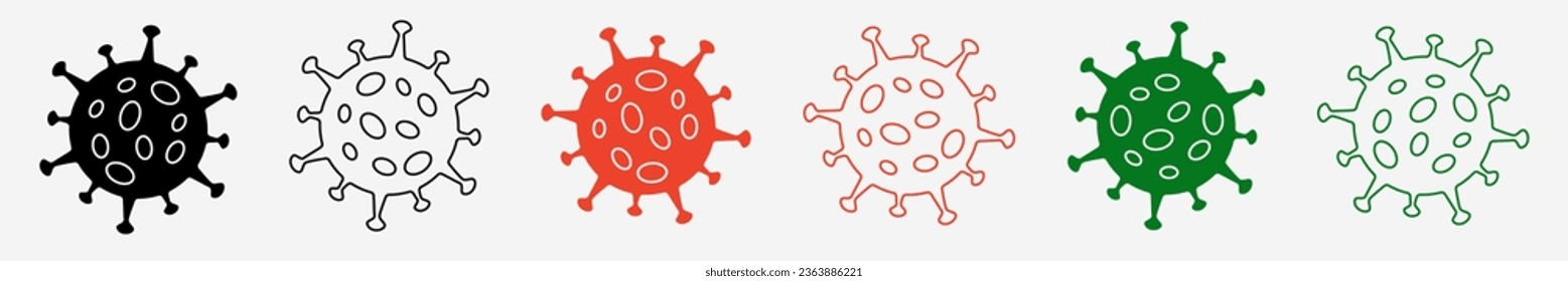 Set icon sign pox or virus in a flat style. Virus concept. Vector illustration