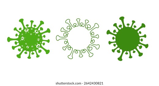 Set icon sign pox or virus in a flat style. Virus concept. Vector eps