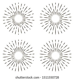 Zeichnen Sie das Symbol auf die Sonnenstrahlen Vektorillustration Sonnenschein Shine, Strahlen Sonnenhimmel lineares Symbol